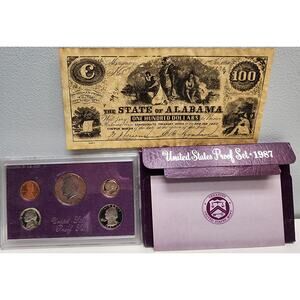 1987 U.S. Proof Set, Spec Card, 1864 Alabama Confederate Note Repro • Bundle